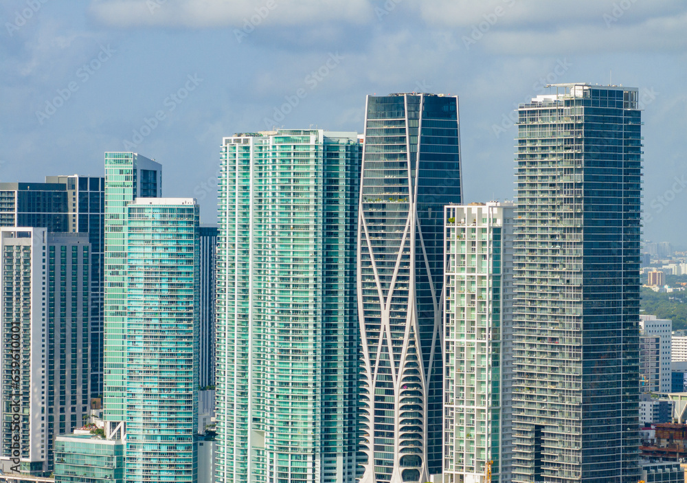 Luxury highrise condos Downtown Miami circa 2023