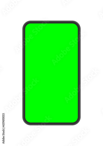 緑色の画面のスマホのモックアップ- グリーンバック･クロマキー合成のテンプレート素材
