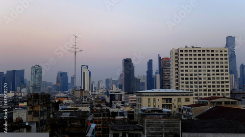 Canvas Print High Angle View of Landscape With Architecture, City With Building