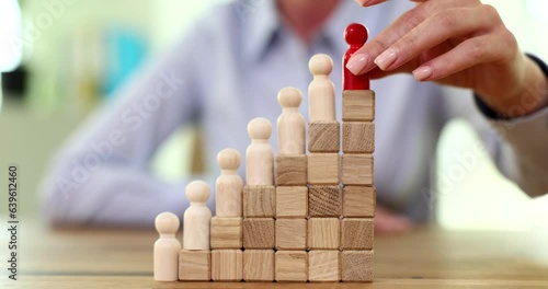 Climbing career ladder at any cost. Successful leader at top