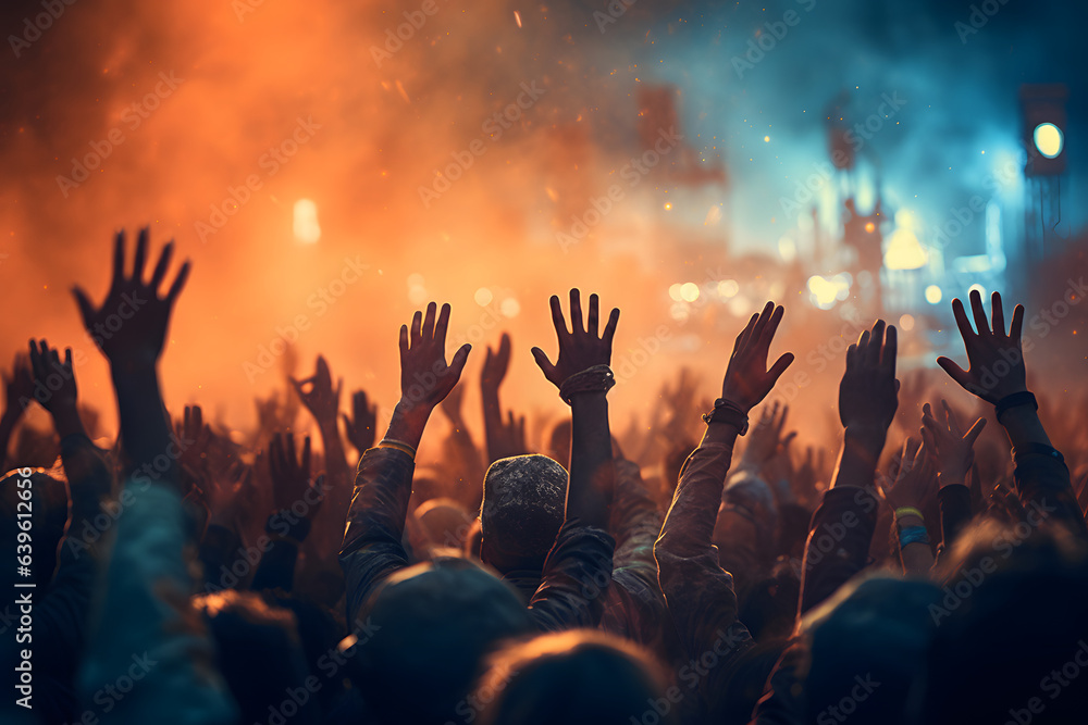 Stunning image of a crowd at an outdoor concert. Stunning image of a crowd at an outdoor concert.