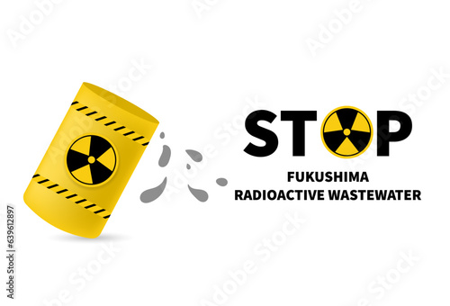 nuclear waste container. radioactive. stop. vector illustration