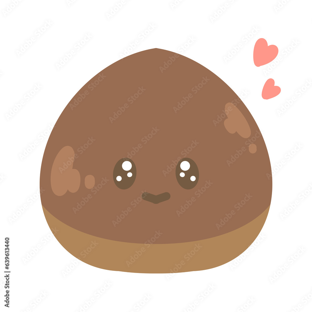 Fototapeta premium シンプルな栗キャラクター⭐︎PNG
