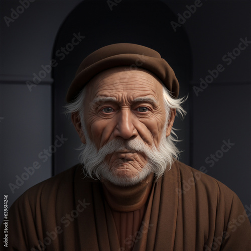 Portrait capturing the dignified essence of an elderly gentleman