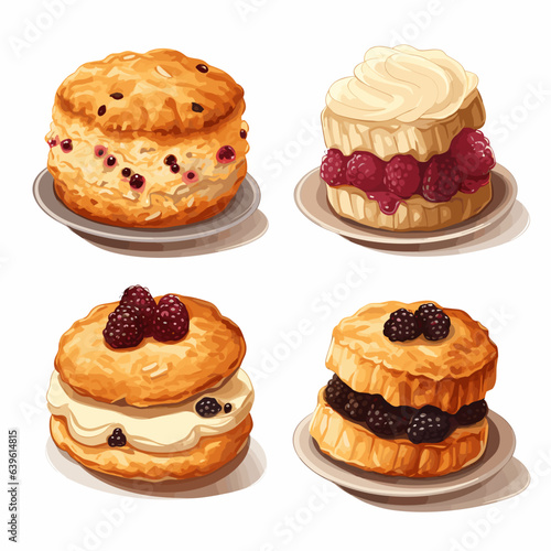 Set of scones ssolated on a white background