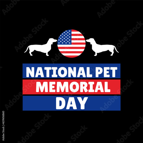 National pet memorial day, American flag with dogs, National holiday concept