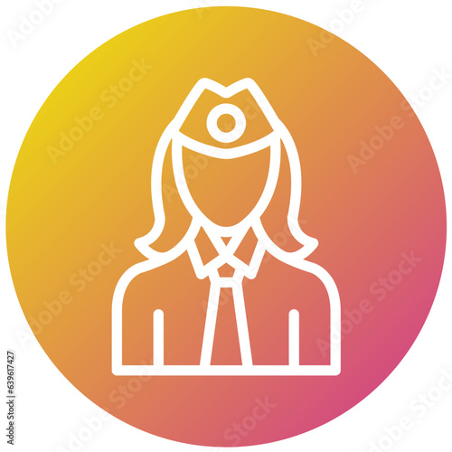 Air hostess Vector Icon Design Illustration