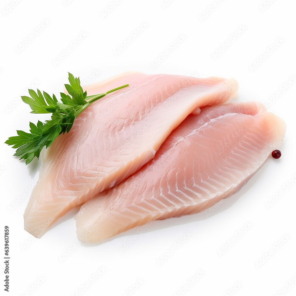 fresh chicken Slices Isolated white background fresh chicken Slices Isolated white background