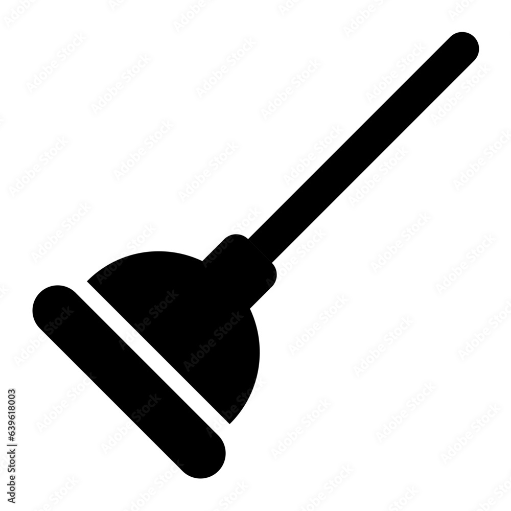 Plunger toilet solid glyph icon Plunger toilet solid glyph icon