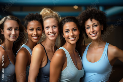 Group of beautiful women in the gym, generative AI