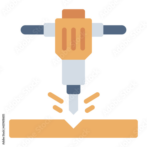 Jack Hammer demolition flat icon