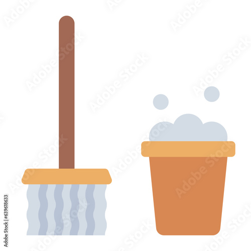 Cleaning supplies flat icon