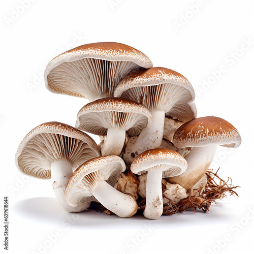 Pure Elegance: Reflection-Free Mushrooms on White Background