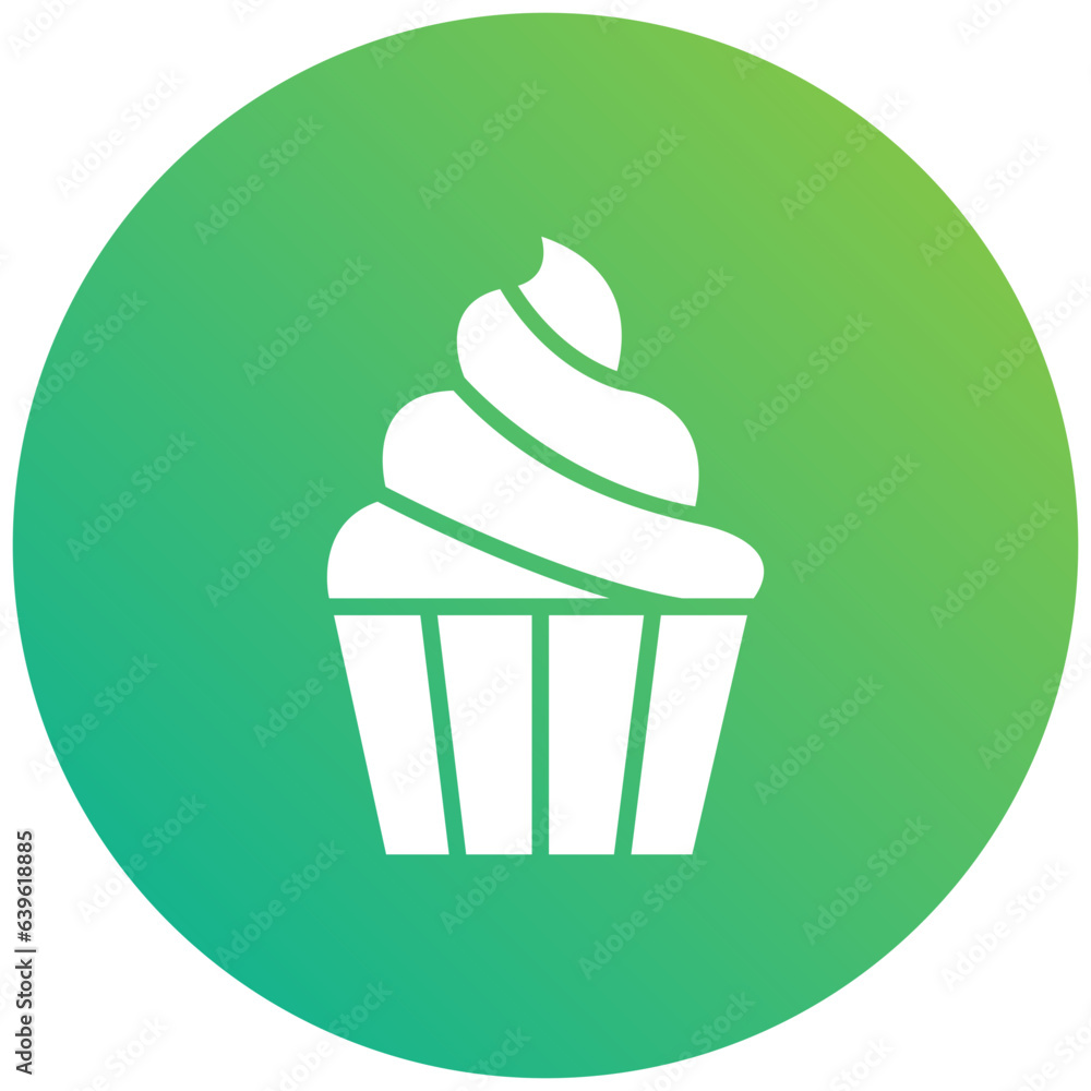 Cup Cake Vector Icon Design Illustration