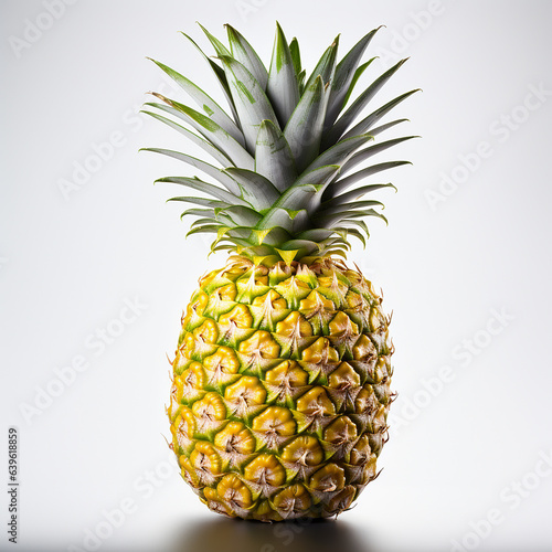 Crisp Pineapple on a White Background: Shadow-Free Simplicity