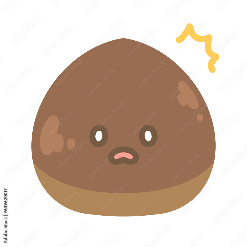 Fototapeta premium シンプルな栗キャラクターびっくり⭐︎PNG