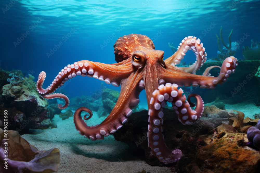 King octopus at the bottom of the sea King octopus at the bottom of the sea