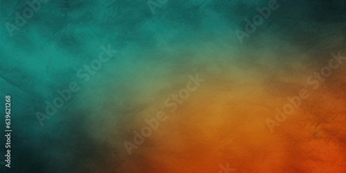 Orange and blue gradient. Dark green blue matte background. Multicolored abstract blurred background, background for website, presentations, generative ai