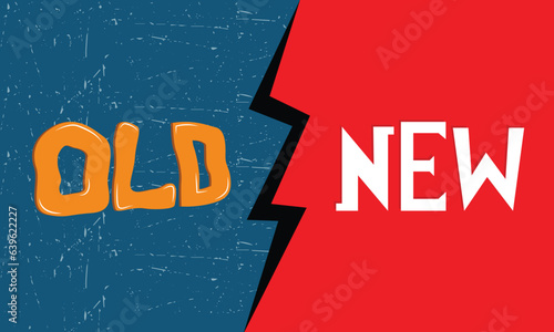 New way and old way, new way and old way road sign, old vs new