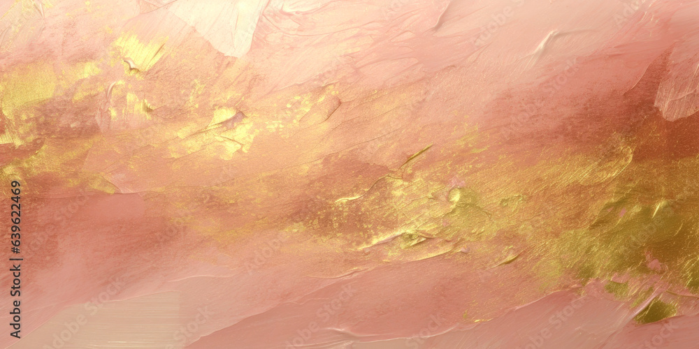 Gold and pink texture abstract background, painting made of gold leaf on a pink background, Very beautiful pink paint with addition of gold powder, Natural Luxury,  generative ai