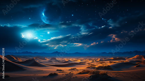 Desert, night, dramatic lights