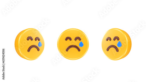 3D Illustration crying close eyes Icon For Web Mobile App Social Media Promotion photo