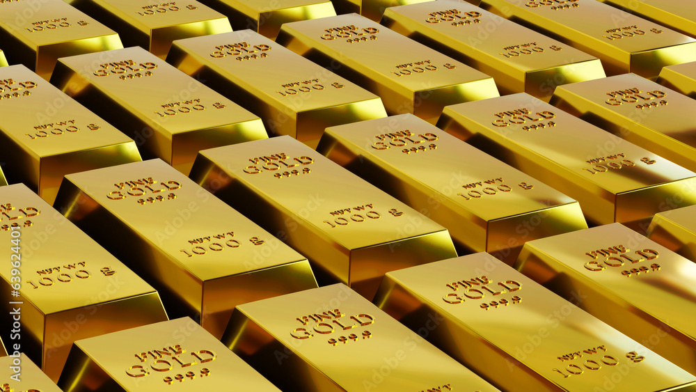 Gold ingots, Gold bar background Gold ingots, Gold bar background