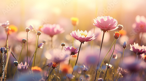 Beautiful colorful flower background. Generative Ai
