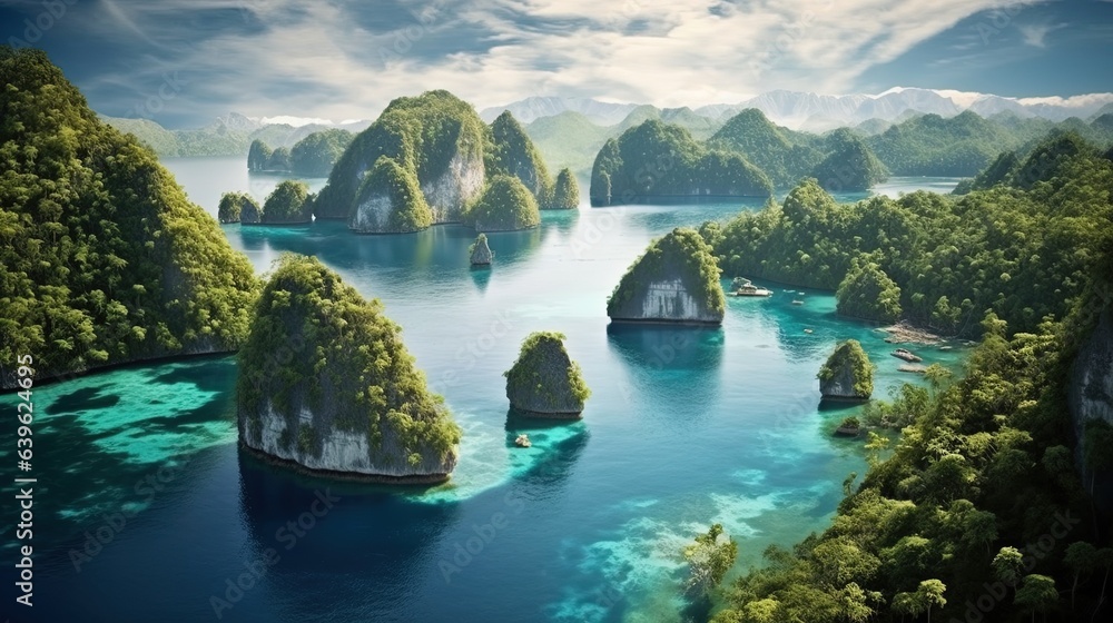 Fototapeta premium Beautiful scenery in Raja Ampat, Indonesia