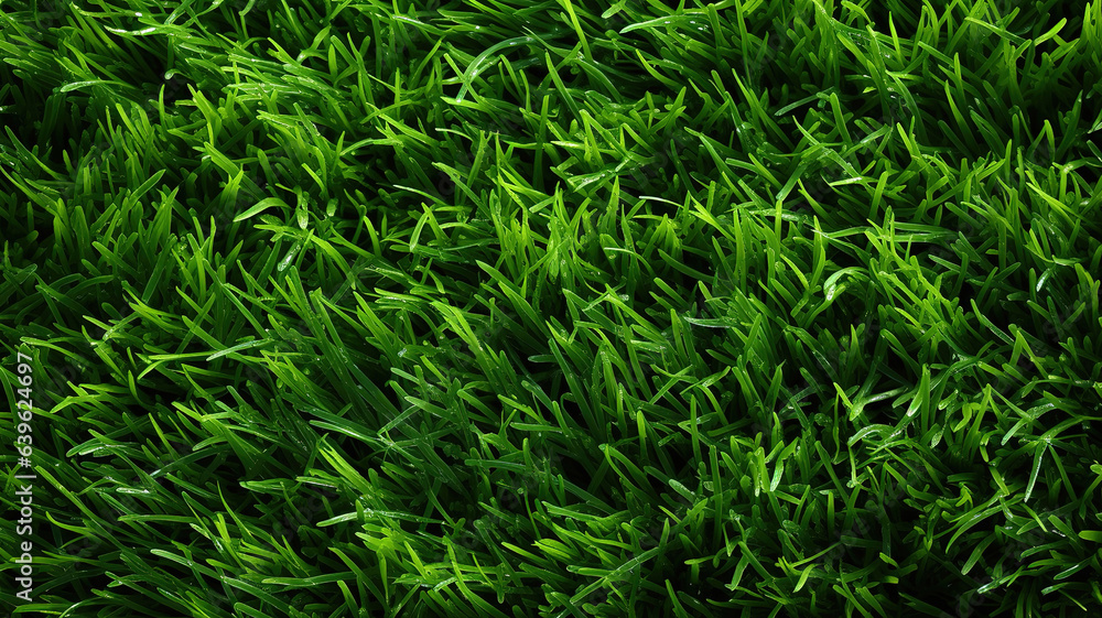 Close-up image of fresh spring green grass. Generative Ai Close-up image of fresh spring green grass. Generative Ai