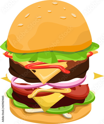 Burger ingredient set, burger Illustration 