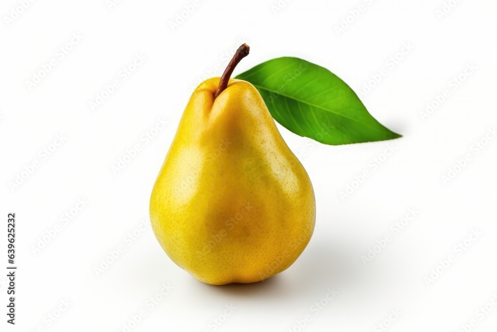 A ripe yellow pear isolated on white background A ripe yellow pear isolated on white background