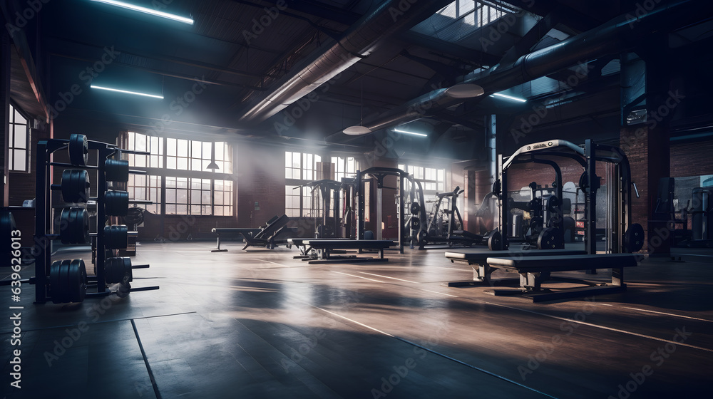 Naklejka premium Fitness Haven: Energizing Workouts in the Gym