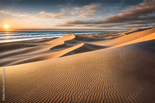 sand dunes at the sea - generative ai