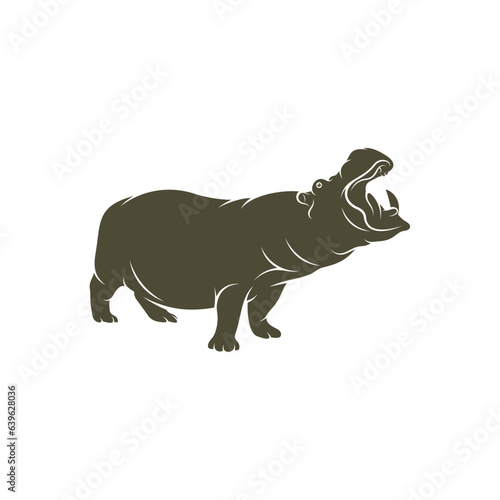 Hippopotamus vector illustration design. Hippopotamus logo design Template.