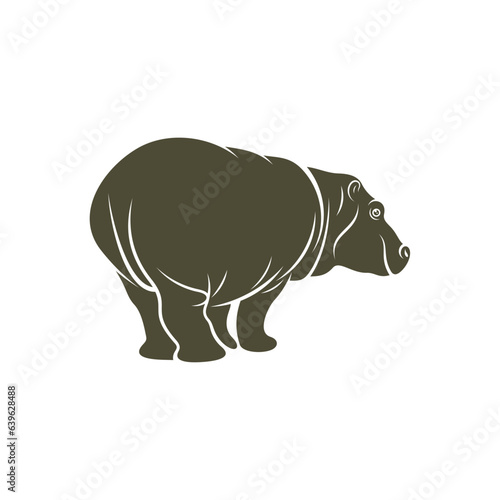 Hippopotamus vector illustration design. Hippopotamus logo design Template.