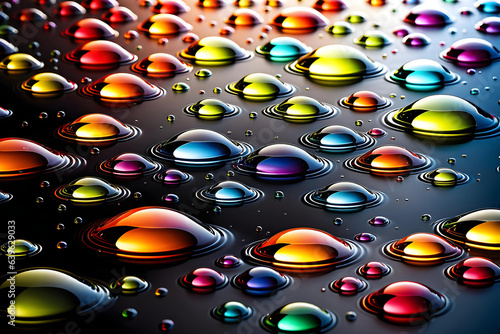 colorful oildrops in water wallpaper - generative ai photo