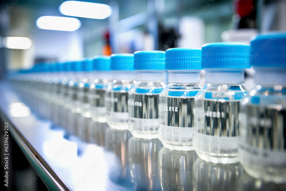 Medical Vials On Production Line At Pharmaceutical Factory. Ai Generated
Medical Vials On Production Line At Pharmaceutical Factory. Ai Generated