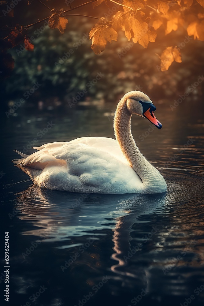 swan on blue lake water swan on blue lake water