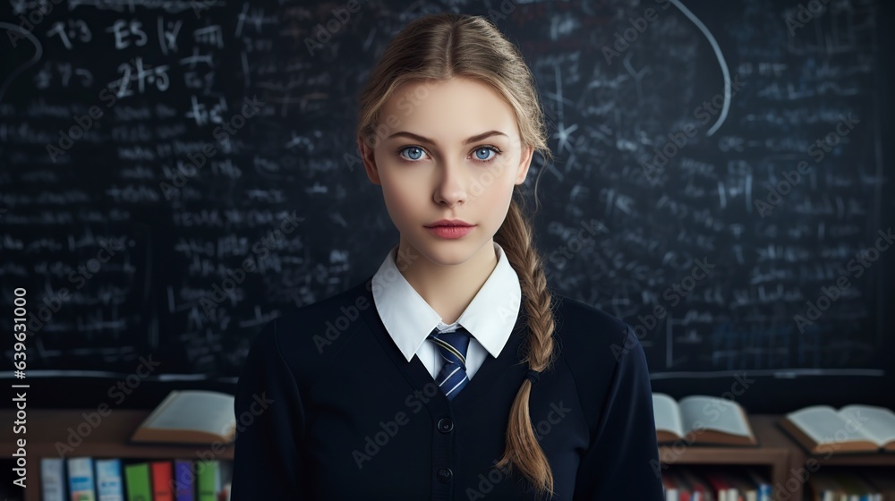 confident student dressed in school uniform confident student dressed in school uniform