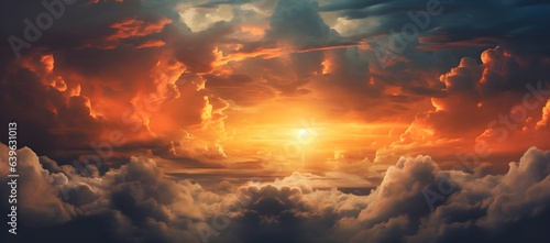 Sunset Sky Background,Sunrise cloud Orange,Yellow,Pink sky in morning Summer © Bulder Creative