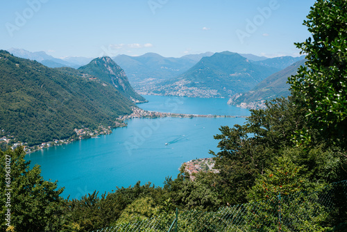 Fototapeta Naklejka Na Ścianę i Meble -  top view of Lugano lake Switzerland