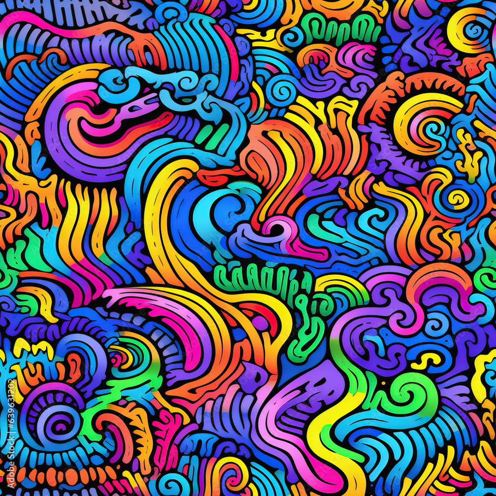 Trippy doodles optical illusion psychedelic repeat pattern Trippy doodles optical illusion psychedelic repeat pattern