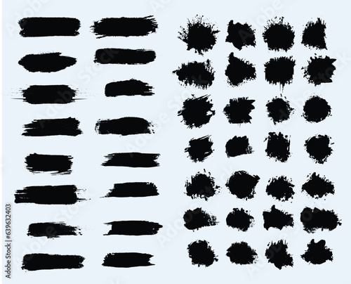 Set of vector brush strokes. ink brush strokes. scrawls blots vector illustrations. ink brush stroke collection