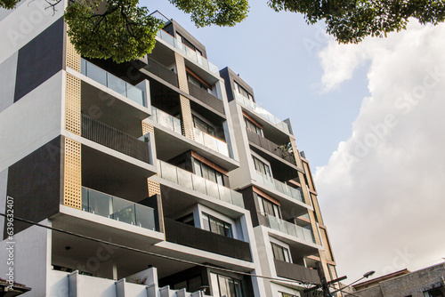 Outside shot of modern apartments photo