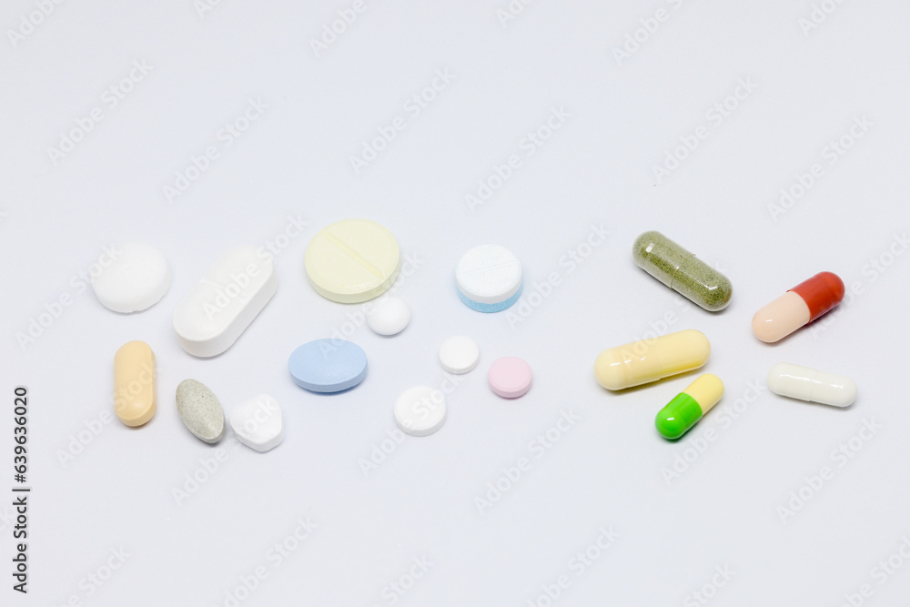 Various forms and sizes of pills Various forms and sizes of pills