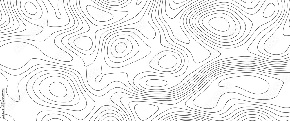 Abstract Topographic map background with wave line. Topographic map background. Line topography map contour background, geographic grid. Abstract vector illustration.	