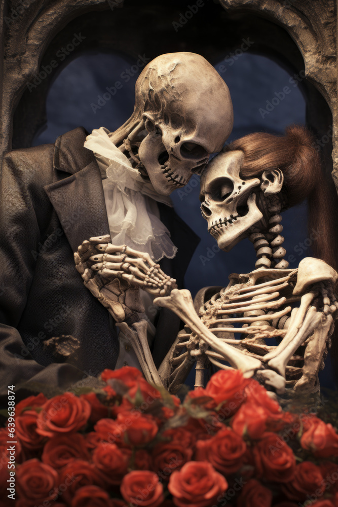 Skeletal compassionate love in grave Skeletal compassionate love in grave