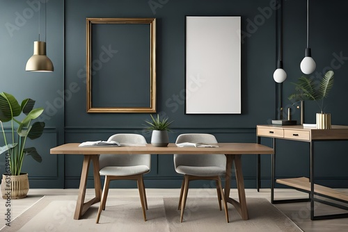 modern dining room with table