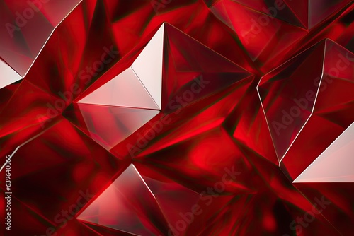 Abstract red background with crystal. 3d rendering, 3d illustration. Abstract background red diamond, AI Generated